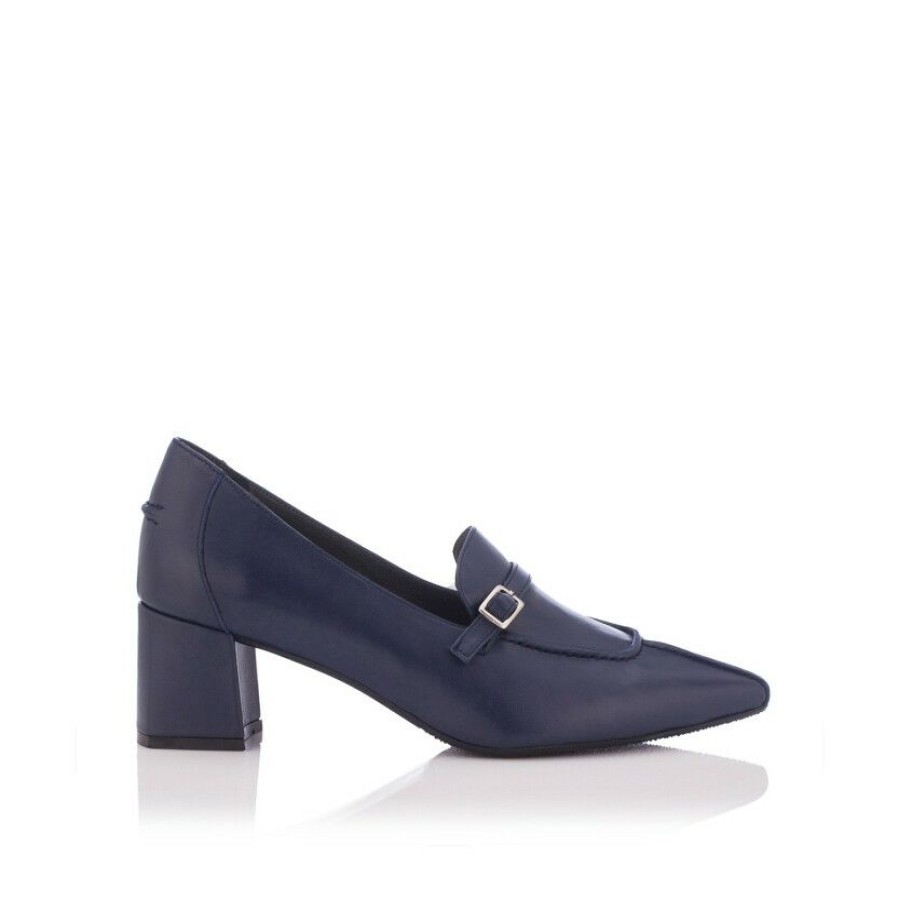 Heels * | Block Heel Pointed Toe Shoes Grazia Deep Blue