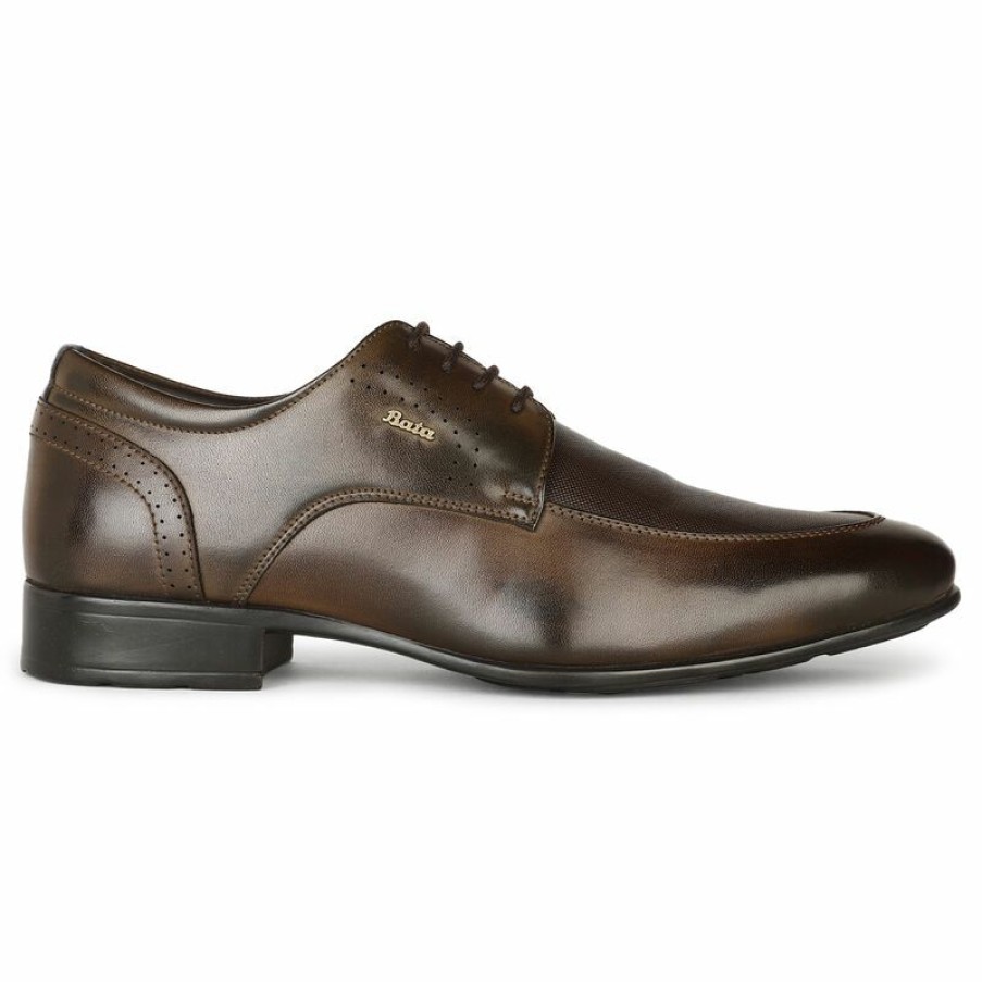 Formal Shoes * | Bata Brown Lace-Up Formal Shoes For Men