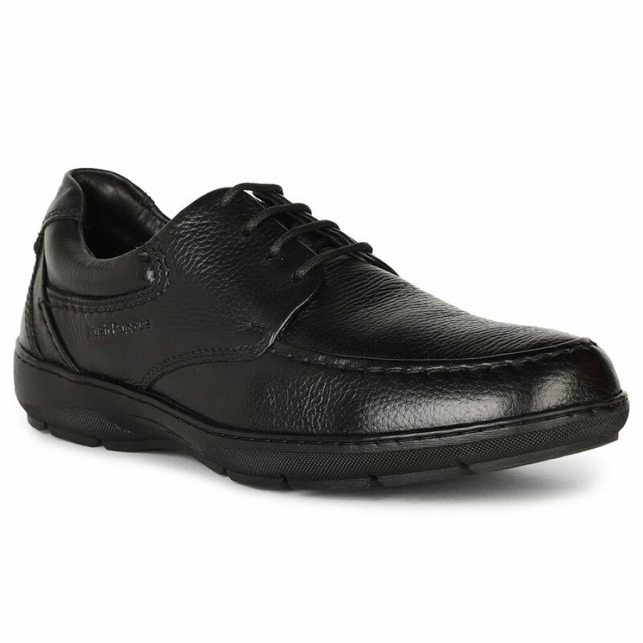 Formal Shoes * | Hush Puppies Black Lace-Up Formal Shoes For Men