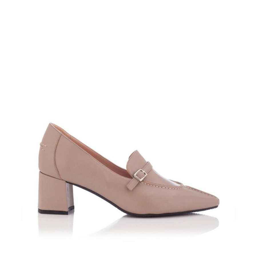 Heels * | Block Heel Pointed Toe Shoes Grazia Khaki