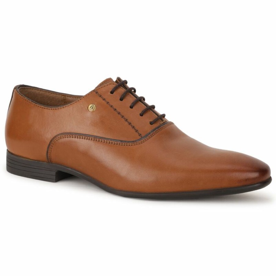 Formal Shoes * | Hush Puppies Tan Formal Shoes For Men