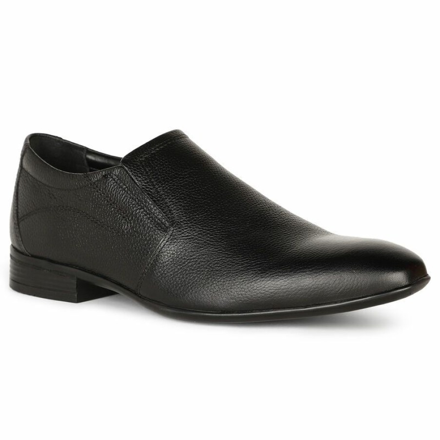 Formal Shoes * | Bata Black Slip-On Formal Shoes For Men